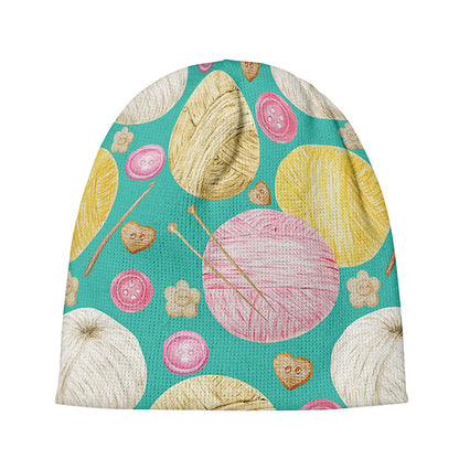 Watercolor Yarn Pattern Print Beanie