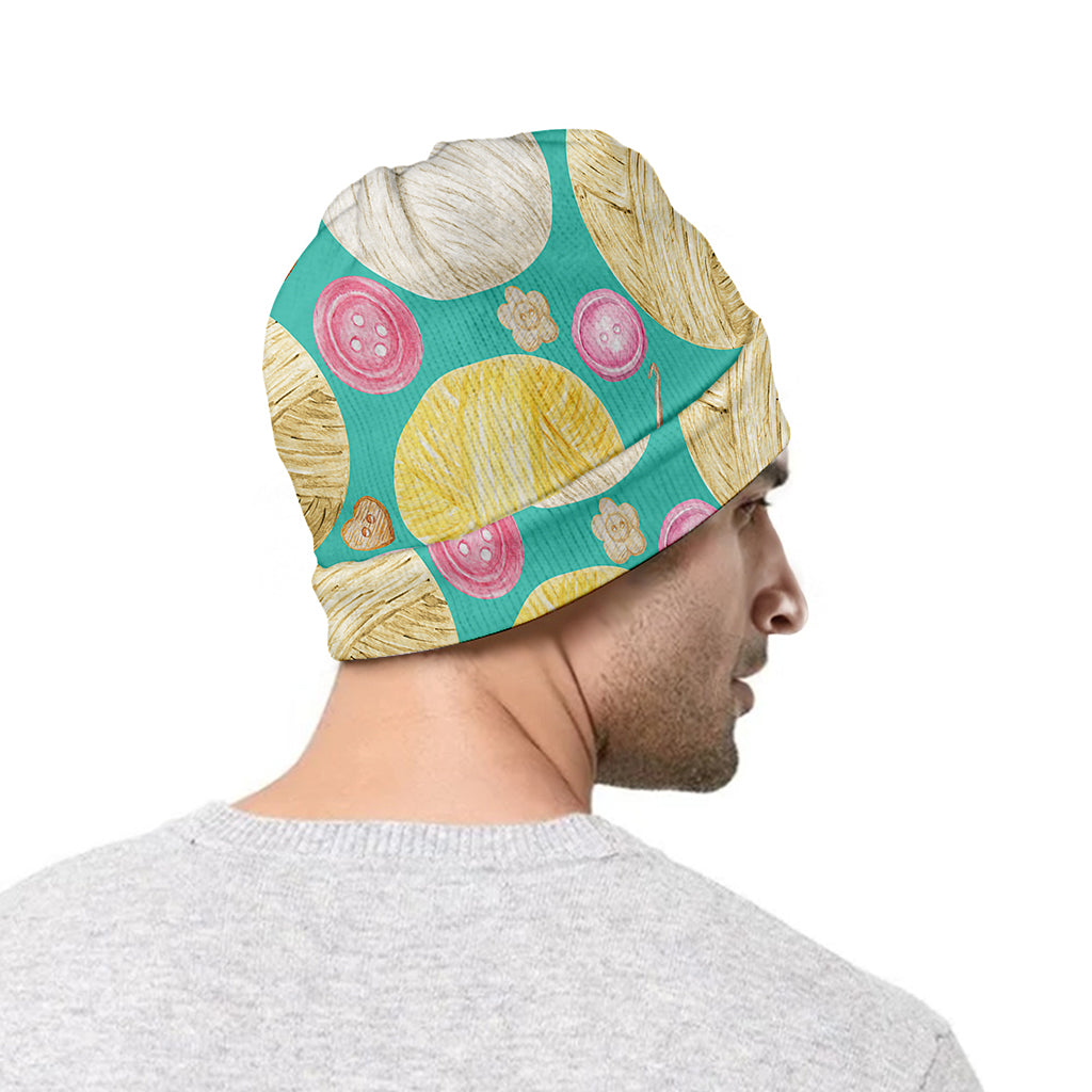 Watercolor Yarn Pattern Print Beanie