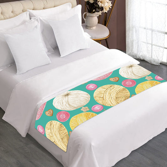 Watercolor Yarn Pattern Print Bed Runner