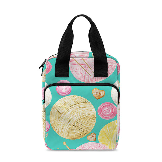 Watercolor Yarn Pattern Print Bible Tote Bag