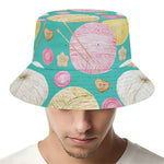 Watercolor Yarn Pattern Print Bucket Hat