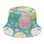 Watercolor Yarn Pattern Print Bucket Hat