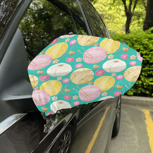 Watercolor Yarn Pattern Print Car Side Mirror Covers