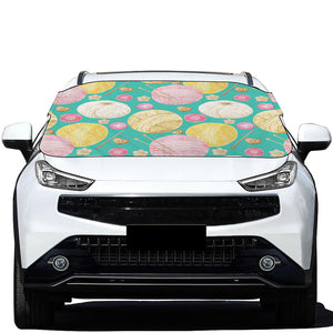 Watercolor Yarn Pattern Print Car Windshield Snow Cover