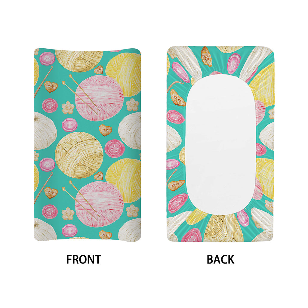 Watercolor Yarn Pattern Print Changing Pad Cover