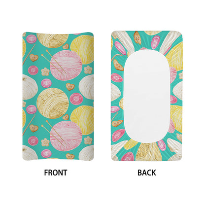 Watercolor Yarn Pattern Print Changing Pad Cover