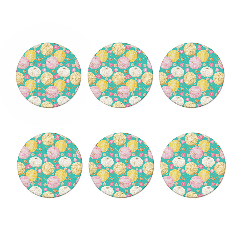 Watercolor Yarn Pattern Print Coaster Set