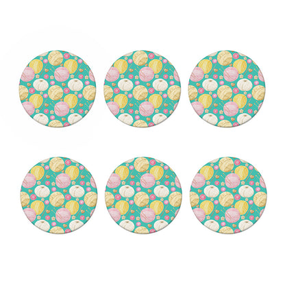 Watercolor Yarn Pattern Print Coaster Set