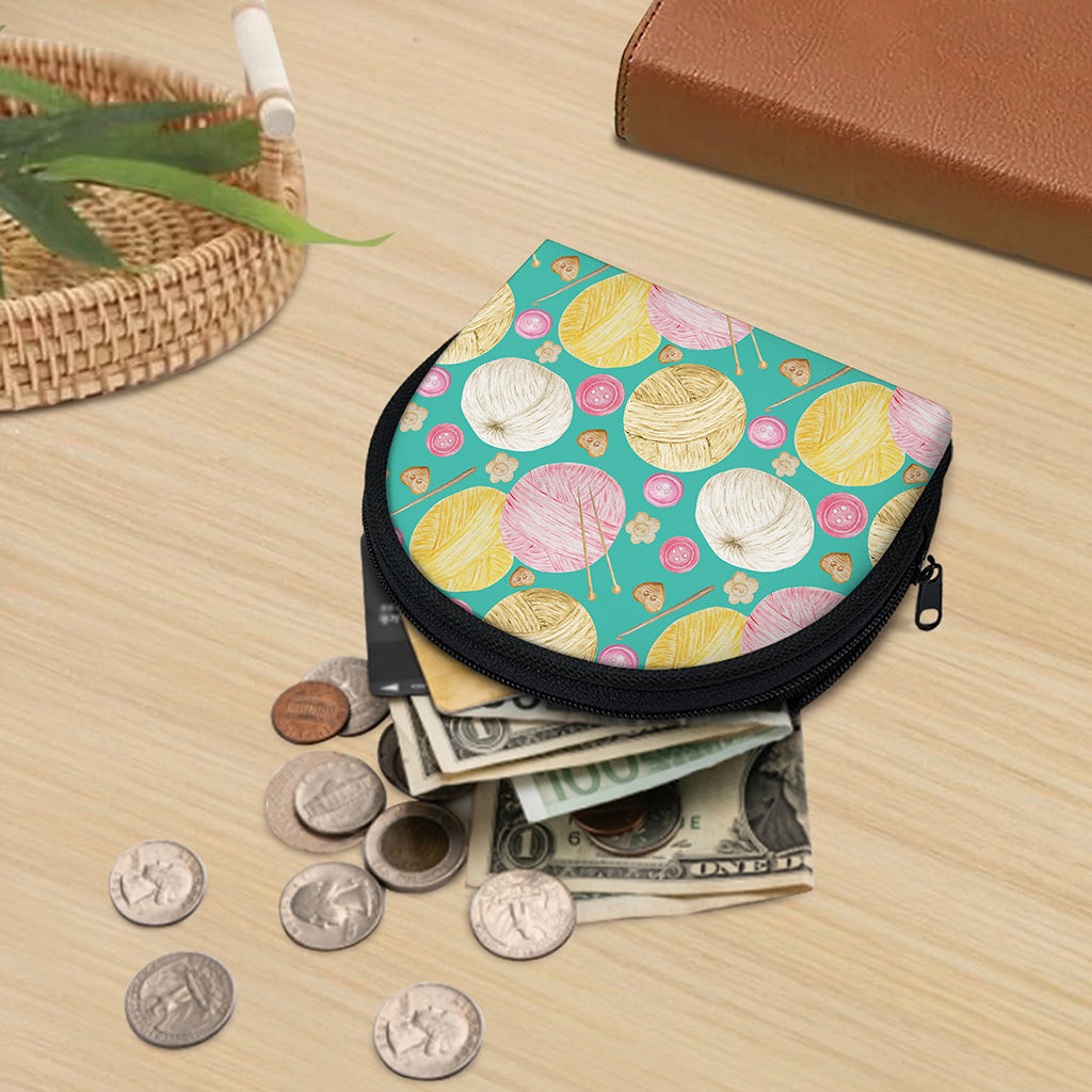 Watercolor Yarn Pattern Print Coin Purse