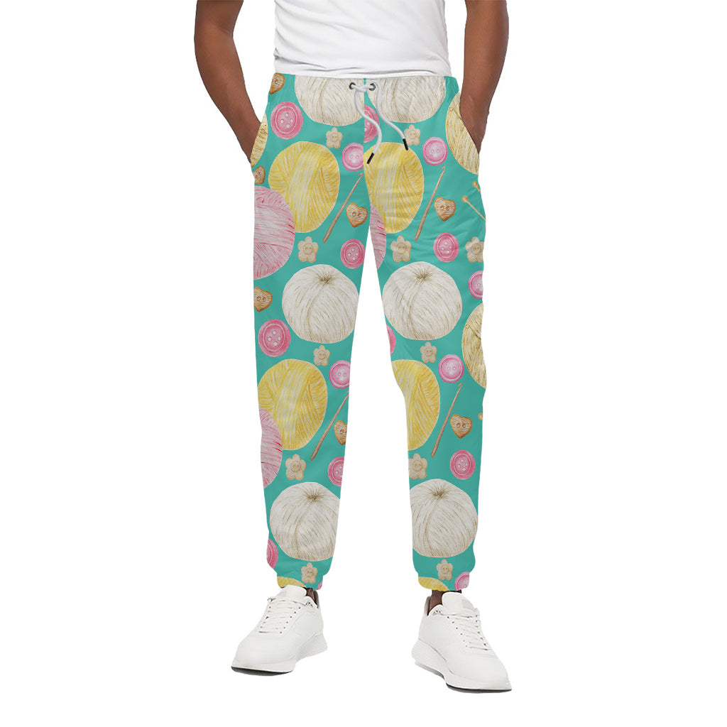 Watercolor Yarn Pattern Print Cotton Pants
