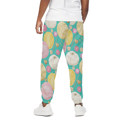 Watercolor Yarn Pattern Print Cotton Pants