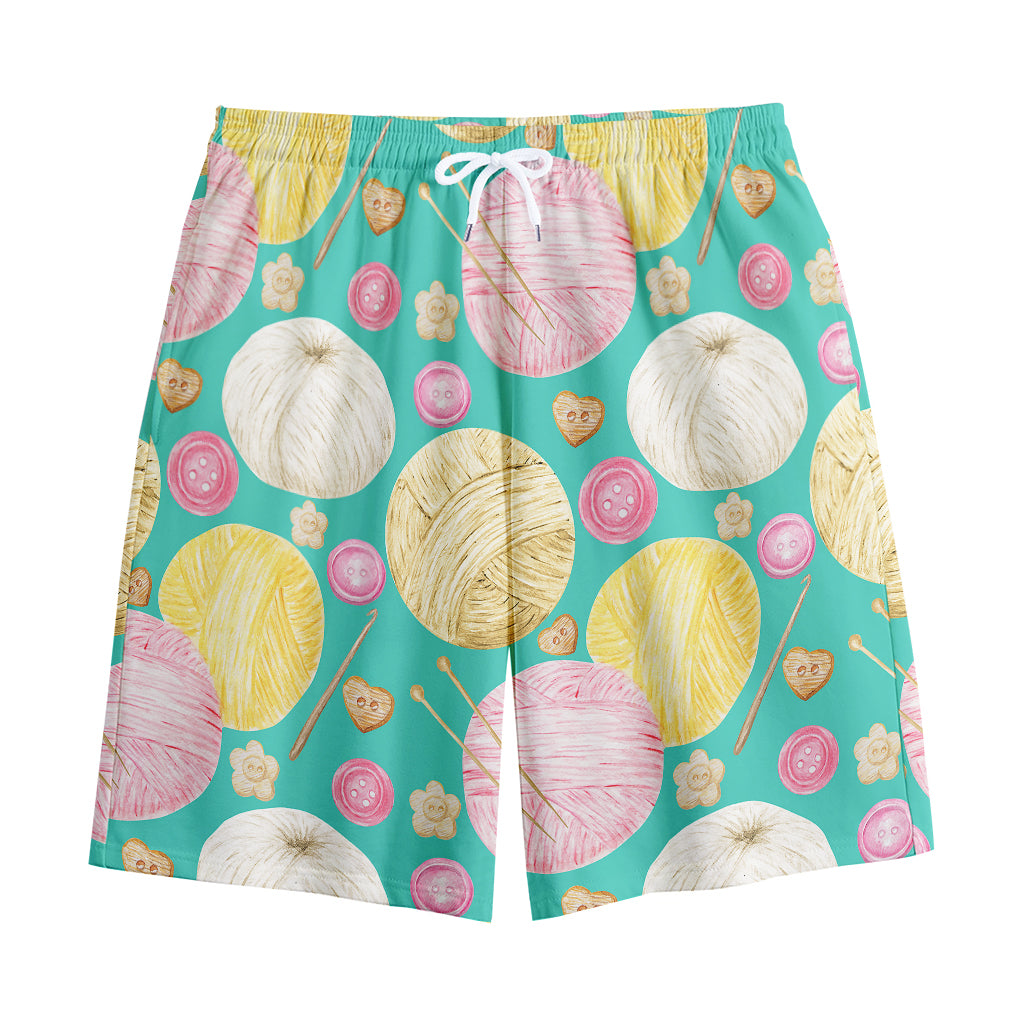 Watercolor Yarn Pattern Print Cotton Shorts