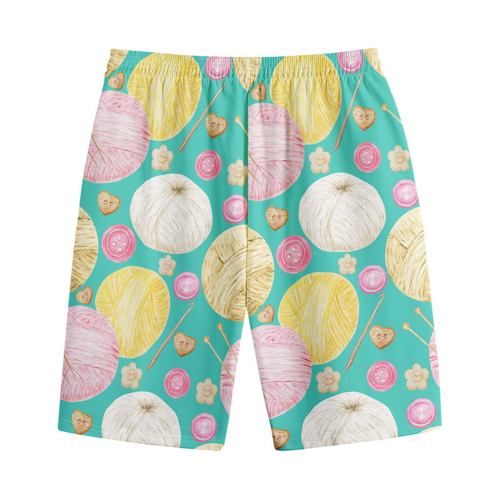 Watercolor Yarn Pattern Print Cotton Shorts