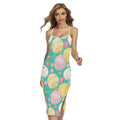 Watercolor Yarn Pattern Print Cross Back Cami Dress