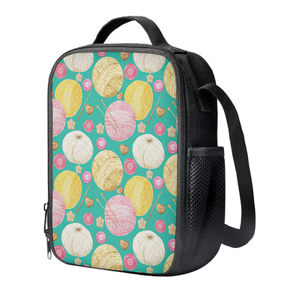 Watercolor Yarn Pattern Print Crossbody Lunch Bag