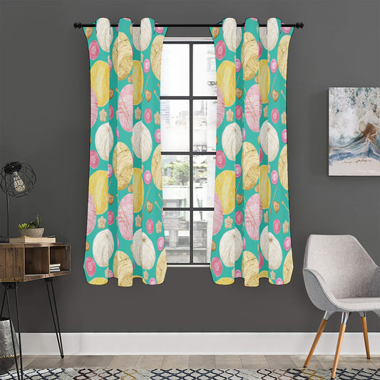 Watercolor Yarn Pattern Print Curtain
