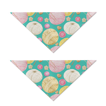Watercolor Yarn Pattern Print Dog Bandana