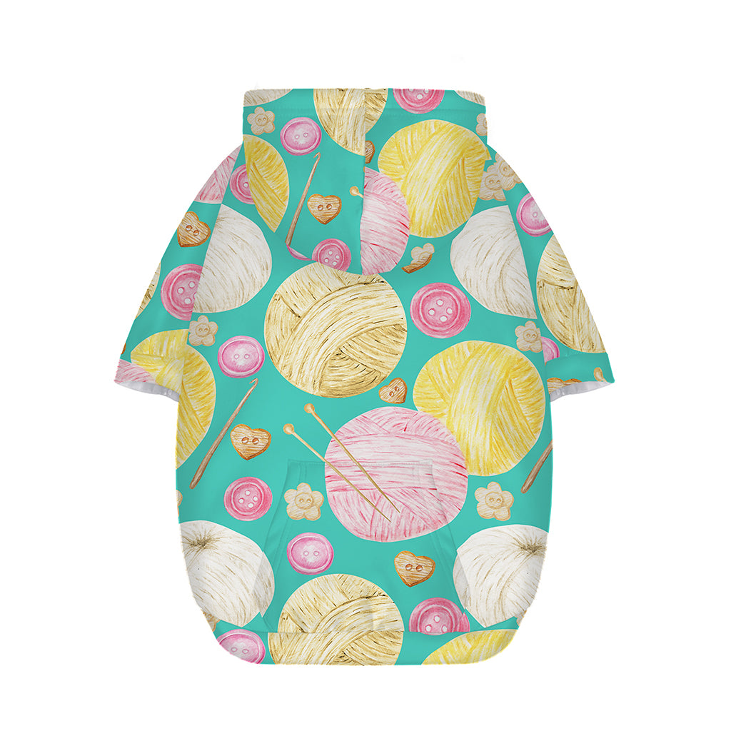 Watercolor Yarn Pattern Print Dog Zip Up Hoodie
