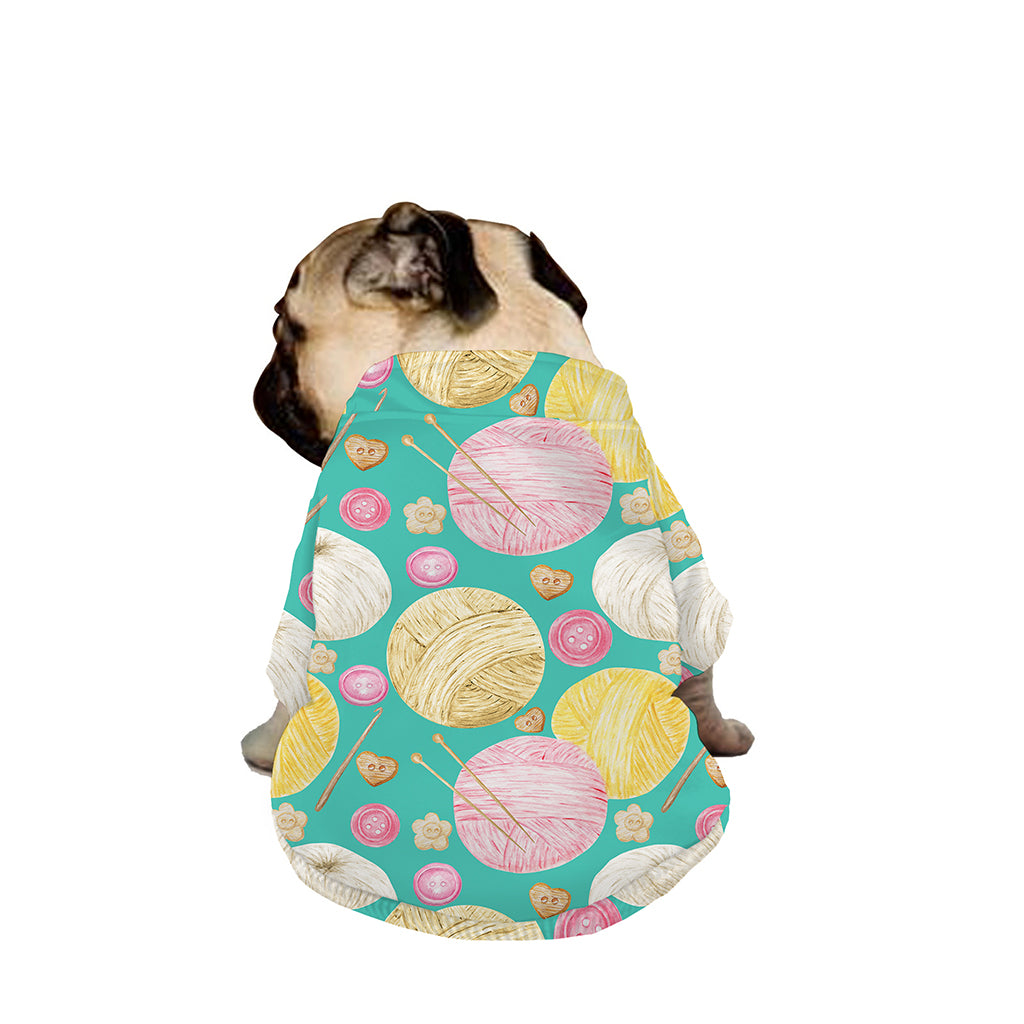 Watercolor Yarn Pattern Print Dog Zip Up Jacket