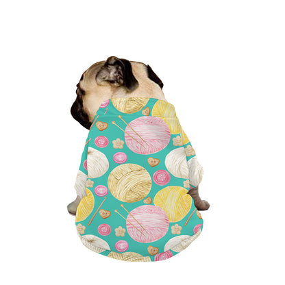 Watercolor Yarn Pattern Print Dog Zip Up Jacket