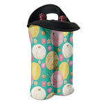 Watercolor Yarn Pattern Print Double Neoprene Wine Tote