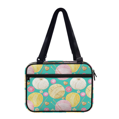 Watercolor Yarn Pattern Print Double Strap Bible Bag