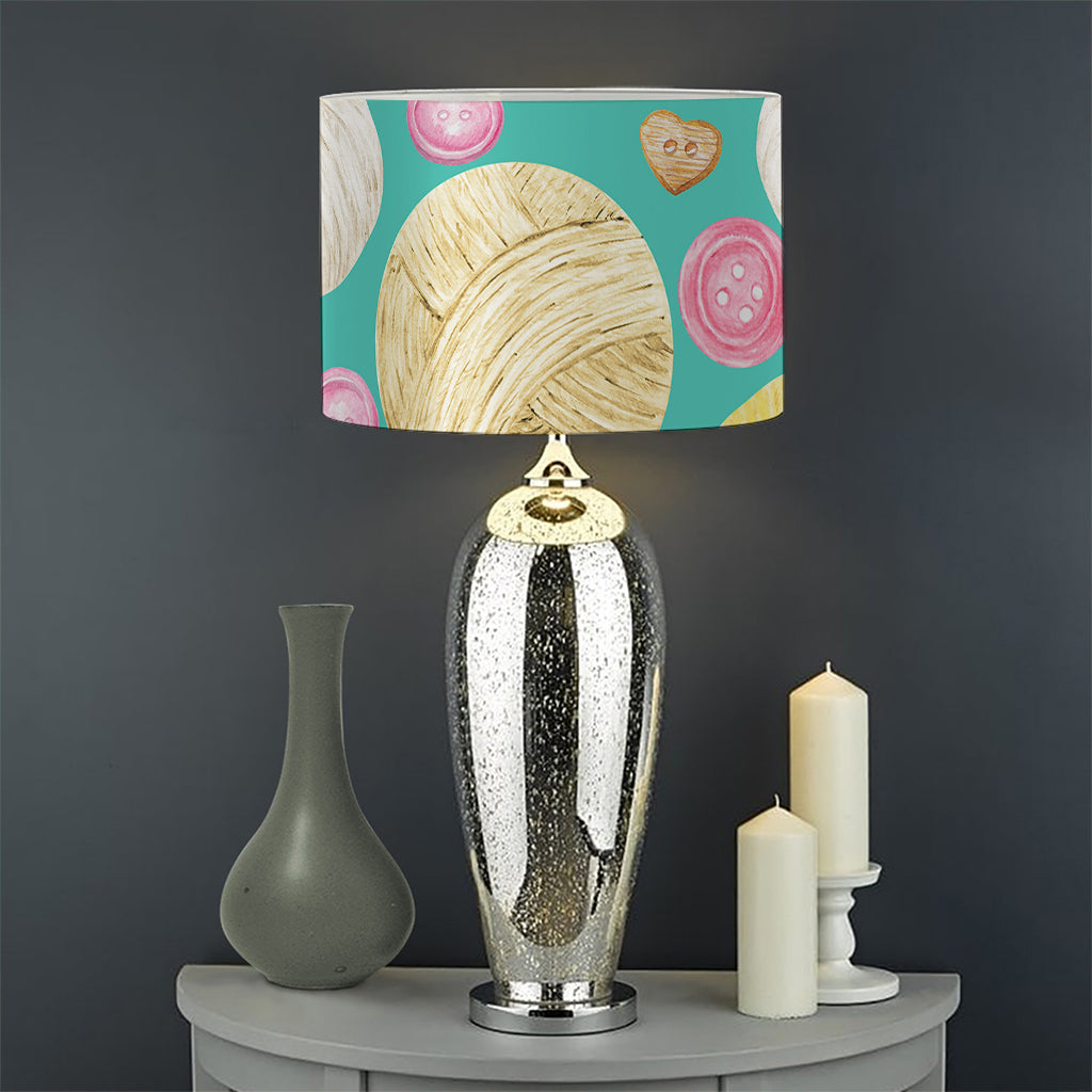 Watercolor Yarn Pattern Print Drum Lamp Shade