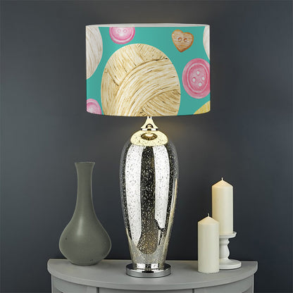 Watercolor Yarn Pattern Print Drum Lamp Shade