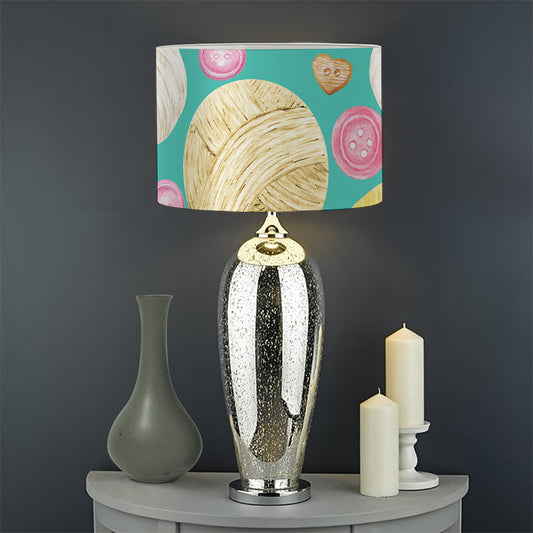 Watercolor Yarn Pattern Print Drum Lamp Shade
