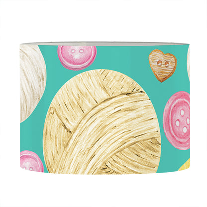 Watercolor Yarn Pattern Print Drum Lamp Shade