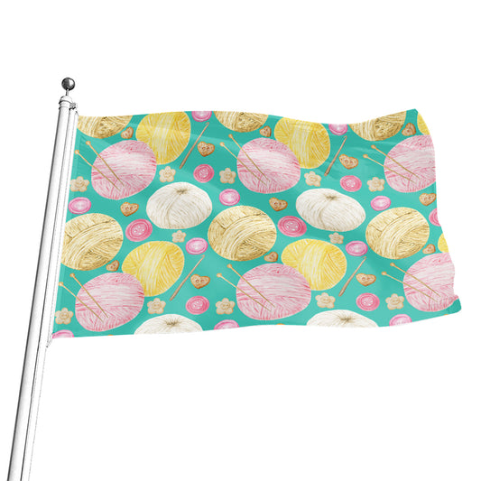 Watercolor Yarn Pattern Print Flag