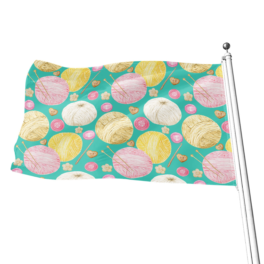 Watercolor Yarn Pattern Print Flag