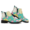 Watercolor Yarn Pattern Print Flat Ankle Boots