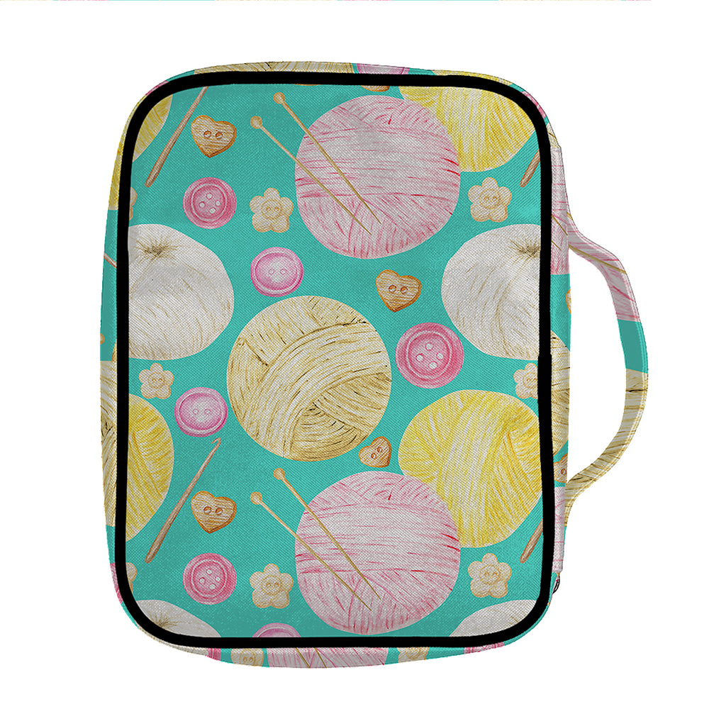 Watercolor Yarn Pattern Print Front Pocket Bible Bag