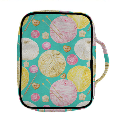 Watercolor Yarn Pattern Print Front Pocket Bible Bag