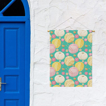 Watercolor Yarn Pattern Print Garden Flag
