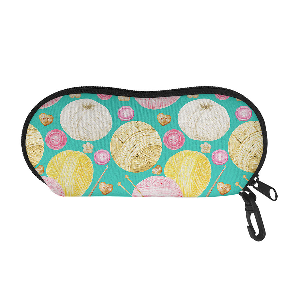 Watercolor Yarn Pattern Print Glasses Case