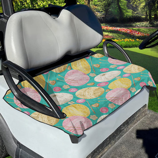 Watercolor Yarn Pattern Print Golf Cart Seat Cover
