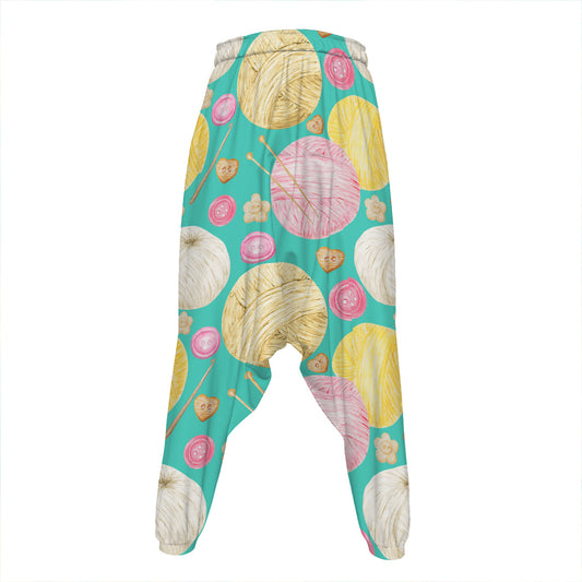 Watercolor Yarn Pattern Print Hammer Pants