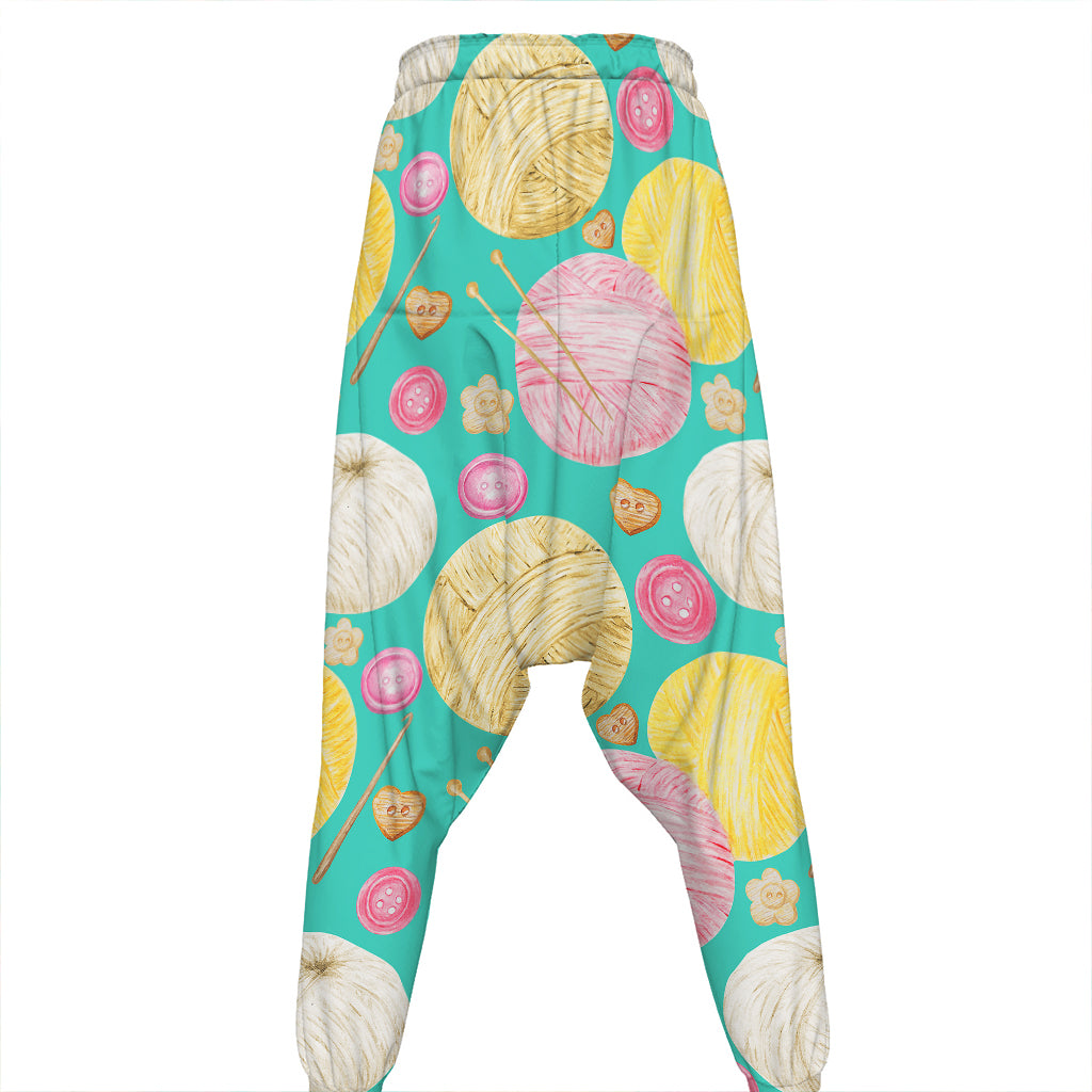 Watercolor Yarn Pattern Print Hammer Pants