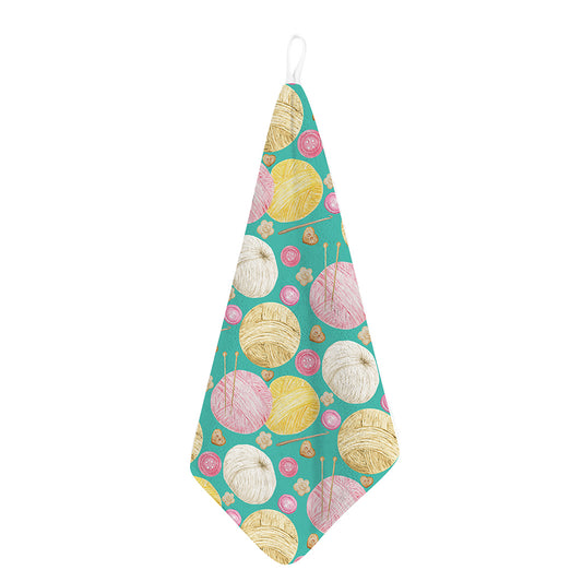 Watercolor Yarn Pattern Print Hand Towel
