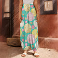 Watercolor Yarn Pattern Print Harem Pants