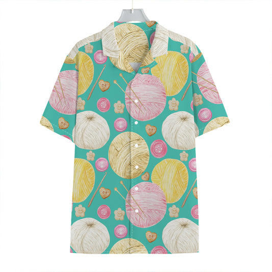 Watercolor Yarn Pattern Print Hawaiian Shirt