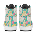 Watercolor Yarn Pattern Print High Top Leather Sneakers