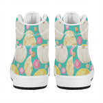 Watercolor Yarn Pattern Print High Top Leather Sneakers
