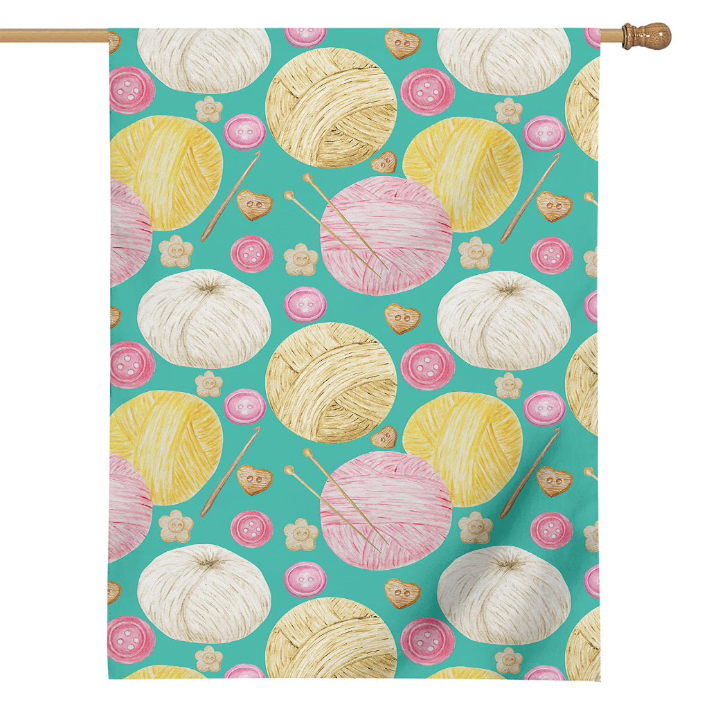 Watercolor Yarn Pattern Print House Flag