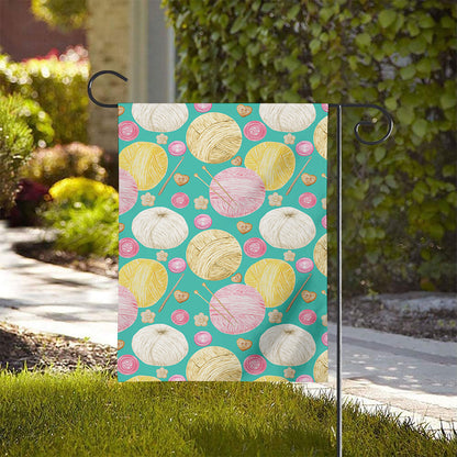 Watercolor Yarn Pattern Print House Flag