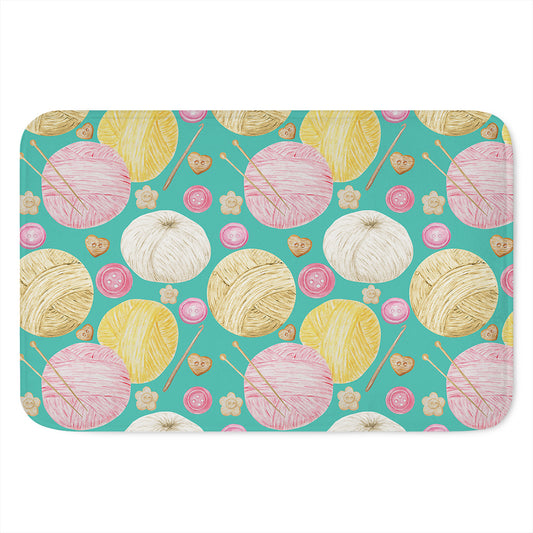 Watercolor Yarn Pattern Print Indoor Door Mat
