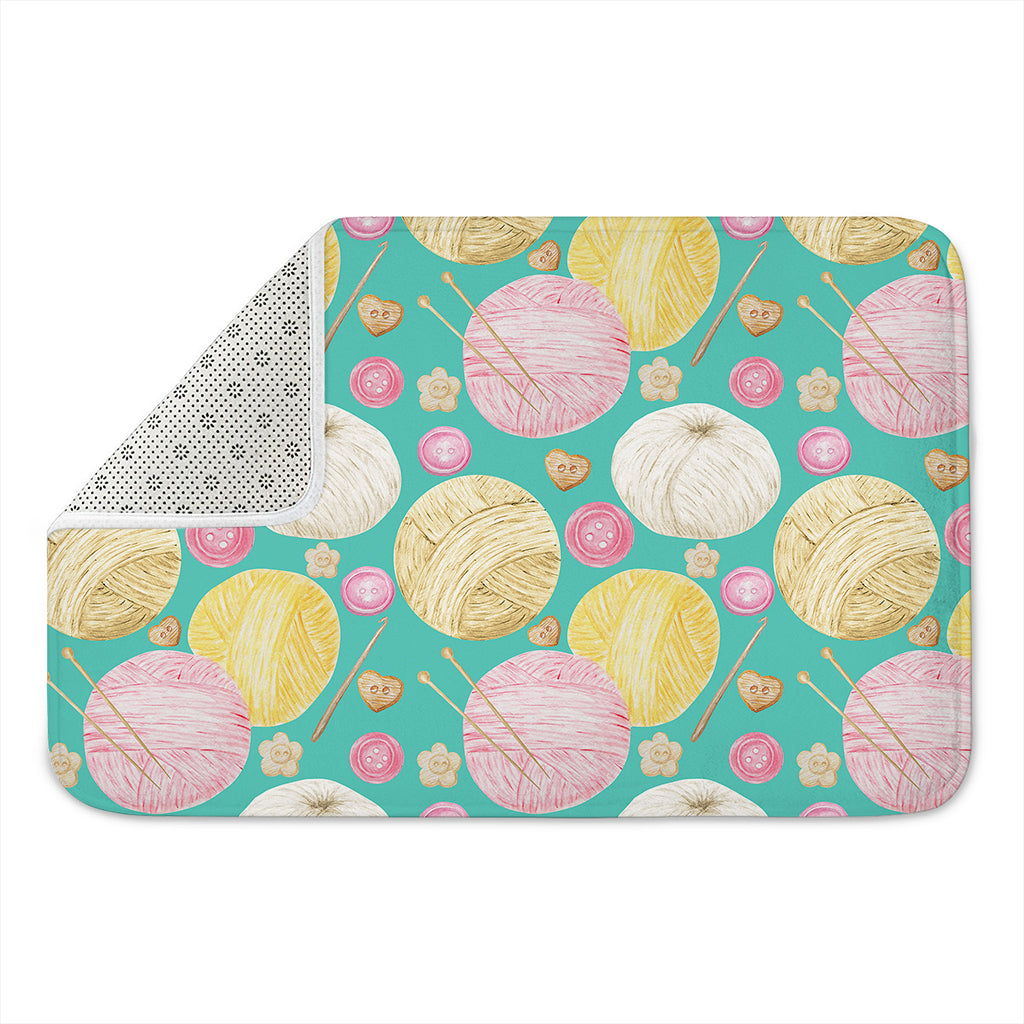 Watercolor Yarn Pattern Print Indoor Door Mat