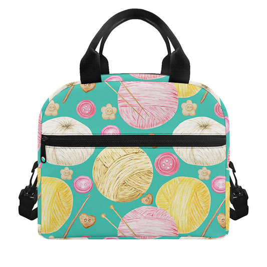 Watercolor Yarn Pattern Print Insulated Lunch Bag